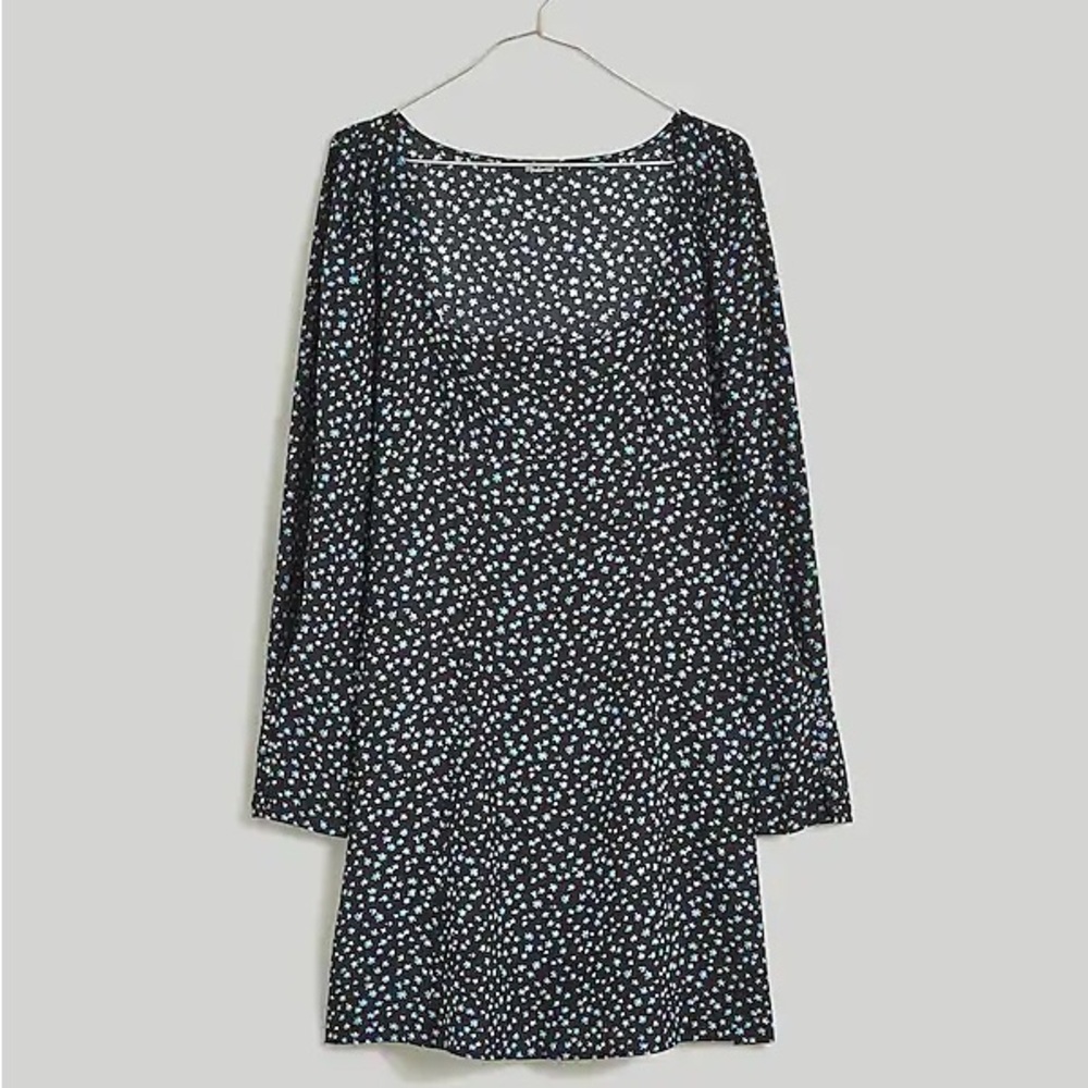 NWT Madewell Seamed Long-Sleeve Mini Dress in Ditsy Floral